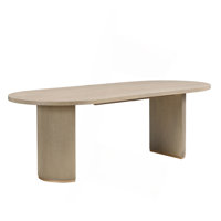 Krisslyn Oval Wood Dining Table With Double Pedestal Base by Ebern Designs