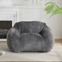 Gurnsey Faux-Fur Bean Bag Chair With Armrests