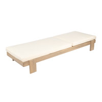 Alfred Outdoor Acacia Wood Chaise Lounge Chair With Adjustable Backrest And Cushion by Ebern Designs