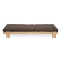 Alfred Outdoor Acacia Wood Chaise Lounge Chair With Adjustable Backrest And Cushion