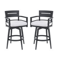 Kendrick Patio 29.65" Seat Height Swivel Bar Stools with Sunbrella Cushions by George Oliver