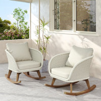 Hrannar Woven Rope Rocking Chair With Removable Cushions by Ebern Designs