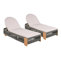 Corianne Patio Woven Rope Chaise Lounge With Adjustable Backrest & Cushions by Bay Isle Home