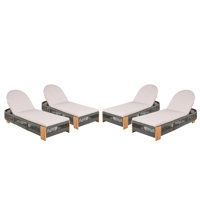 Corianne Patio Woven Rope Chaise Lounge With Adjustable Backrest & Cushions