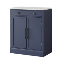 Georges Pantry Cabinet with Faux Marble Top, Drawer & Shelves by Lark Manor