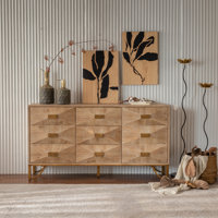 Maysa 9-Drawer Wooden Dresser with Sculpted Front by Ebern Designs