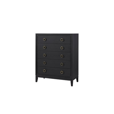 Kevin Wooden Chest with 5 Storage Drawers & Metal Handles by Ebern Designs