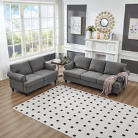 Gladyne Upholstered Sofa Set with Nailhead Trim & Storage