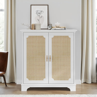 Laneyah Accent Cabinet with Rattan Doors & Adjustable Shelf by Ebern Designs