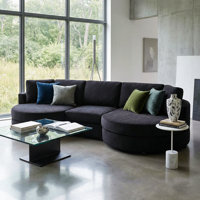 Marlowe 3-Piece Curved Chenille Upholstered Sofa With Plush Cushions, Rounded Arms, And Sculptural Silhouette by Ebern Designs