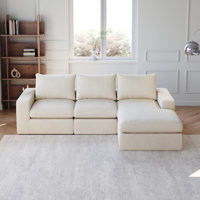 Demarco Modern Corduroy Modular Sectional Sofa with Reversible Chaise and Neck Pillow Support by Latitude Run