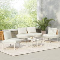 Myley 6-Piece Modular Outdoor Conversation Set With PE Wicker And Aluminum Frame by Ebern Designs