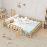 Brizo Montessori Floor Bed With Fence, Safe And Stylish by Harriet Bee