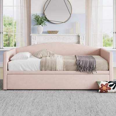 Yorric Daybed With Adjustable Trundle, Plush Velvet Upholstery