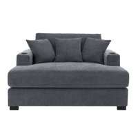 Weylin Oversized Indoor Chaise Lounge With Chenille Fabric And Built-In Charging Stations by NFusion