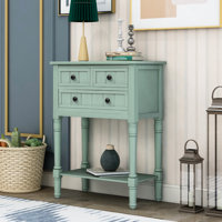 Calviero Narrow Console Table with Three Drawers and Bottom Shelf by NFusion