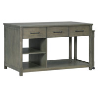 Hartsfield Multi-Functional Extendable Kitchen Island with Storage by NFusion
