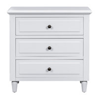Loxley Modern Painted Nightstand with Three Drawers, Smooth Gliding Rails, and Sleek Metal Handles by NFusion