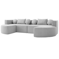Hickora Collection Free-Combined Modular Sofa with Boucle Upholstery and High-Density Foam by NFusion