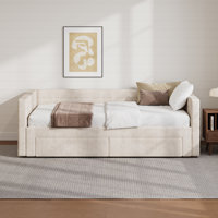 Formora Modern Chenille Extendable Daybed with Trundle by NFusion