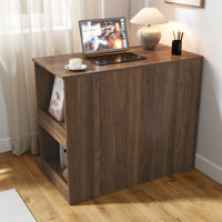Kenneth Extendable Computer Desk with Drawers & Shelf by NFusion