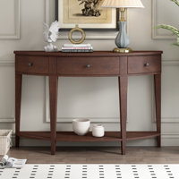 Curvona Modern Console Table with Melaleuca Wood and Ample Storage by NFusion