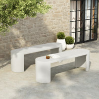 Ode 60" Modern Outdoor Terrazzo Finish Dining Bench by NFusion