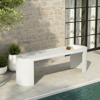Ode 60" Modern Outdoor Terrazzo Finish Dining Bench by NFusion