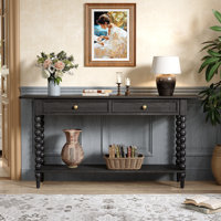 Liora Retro Console Table With 2 Drawers, Shelf, And Spherical Column Legs by NFusion