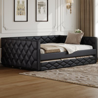 Michael Upholstered Daybed with Trundle & LED Armrests by NFusion