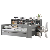 Playden Modern Multifunctional Daybed with Trundle and Storage Shelves by NFusion