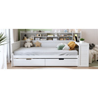 Dreamlet Modern Daybed with Storage and Study Desk by NFusion