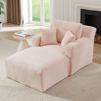 Pinecroft Indoor Chaise Lounge with Mid-Century Modern Style High-Density Foam by NFusion