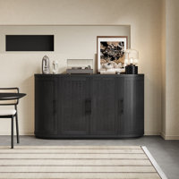 Nora Modern Ash Veneer 4-Door Sideboard With Metal Handles by NFusion