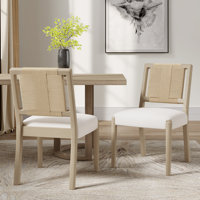 Talia Modern Scandinavian Woven-Back Upholstered Dining Chair by NFusion