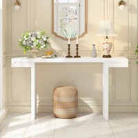 Fenric  60-Inch Geometric Console Table With Painted Finish And Adjustable Feet by NFusion
