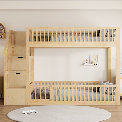 Sunbury Low Floor Bunk Bed with Ladder & Storage by NFusion