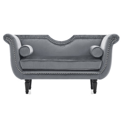 Celestine Velvet Glam Bench With Nailhead Trim & Curved Arms by NFusion