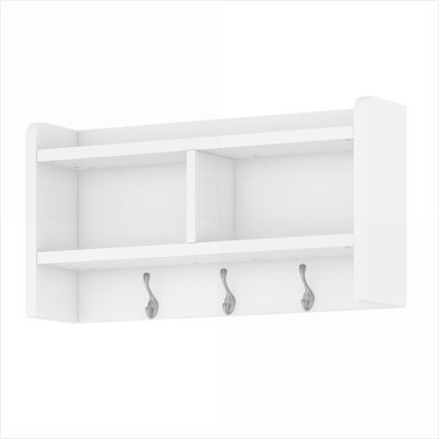 Hall Tree 4-in-1 Detachable with Storage, 7 Hooks & Shoe Bench | White | Particle Board+MDF by NFusion