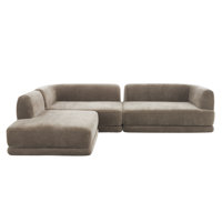 Elio 115" Modern L-Shaped Modular Compressed Sectional Sofa with Deep Seating and Chaise Lounge by NFusion
