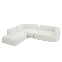Elio 115" Modern L-Shaped Modular Compressed Sectional Sofa with Deep Seating and Chaise Lounge by NFusion
