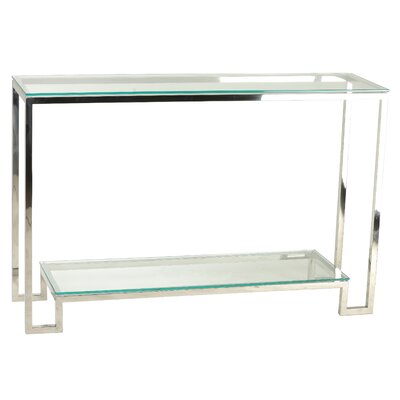 Shepler Contemporary 2 Shelf Glass Console Table by Mercer41