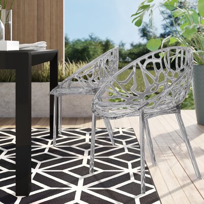 Metrocles Stacking Patio Dining Side Chair by Mercury Row