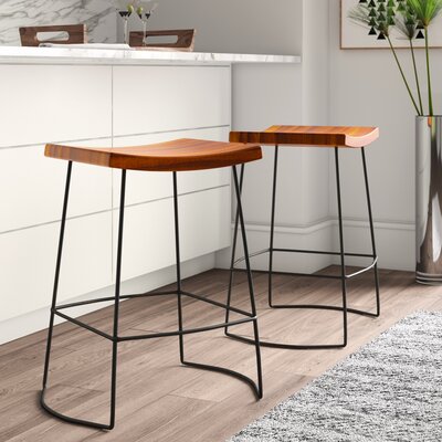 Gernold Solid Wood Bar & Counter Stool by 17 Stories