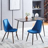 Benbrook Upholstered Kitchen Dining Side Chairs with Metal Legs for Living, Bedroom, Restaurant by The Twillery Co.