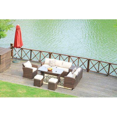Angelica Lounge Dining 7 Piece with Cushions by Bayou Breeze