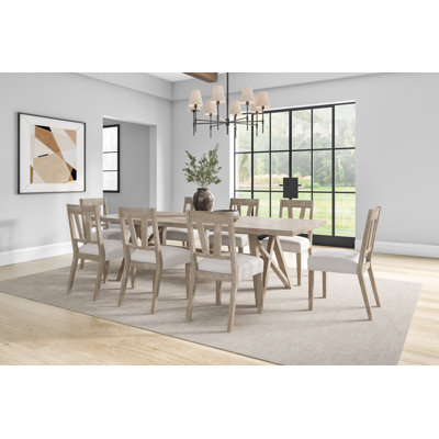 Mellar Modern Farmhouse Rectangular Kitchen Table With Six Chairs, Light Tan by Gracie Oaks