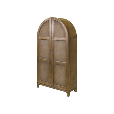Cearah Coastal Arch shaped Bar Cabinet, Dining Cabinet, Arch Bookcase, Fully Assembled, Brown by Bayou Breeze