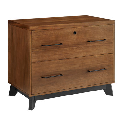 Modern Wood Lateral File, Office Lateral File, Storage File Drawer, Fully Assembled, Rich Medium Brown by Martin Furniture