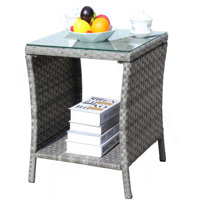 Outdoor Patio Furniture 1 Coffee Table With Clear Tempered Glass by Mr Hua
